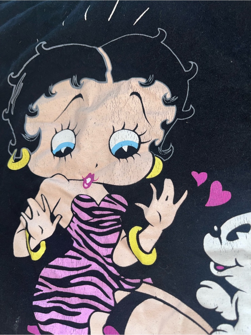 Betty Boop Black Tank Top with Pink Accent Print